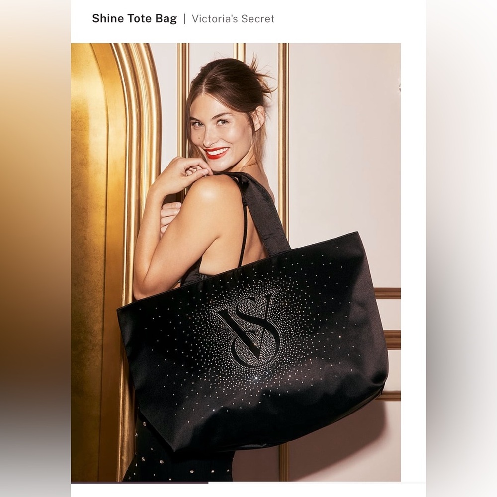 NWT VS Black Shine Bag. Brand new!!